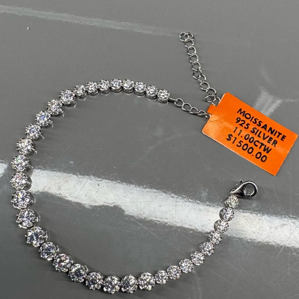 Moissanite 925 Silver Graduated Adjustable Tennis